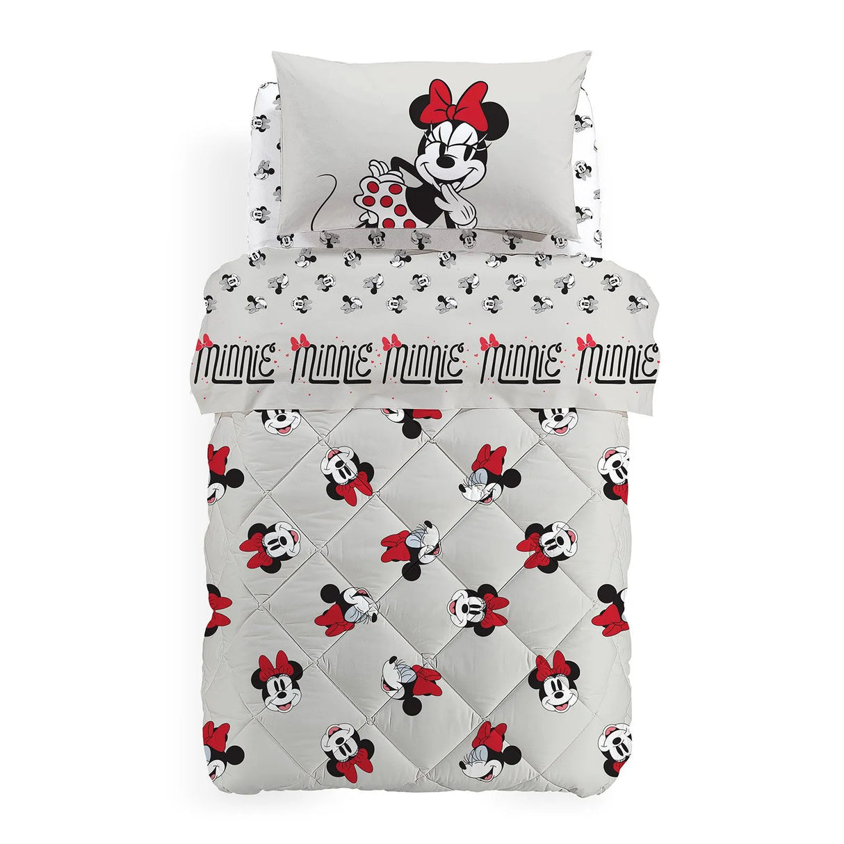 Caleffi Disney Trapunta per Letto Singolo in Cotone Minnie Retrò 2411S65