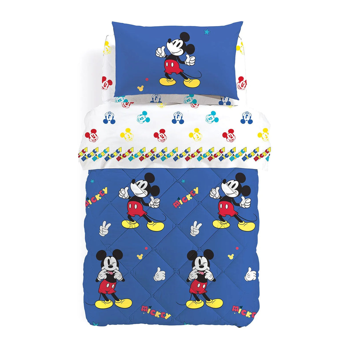 Caleffi Disney Trapunta per Letto Singolo in Cotone Mickey Retrò 2411S65