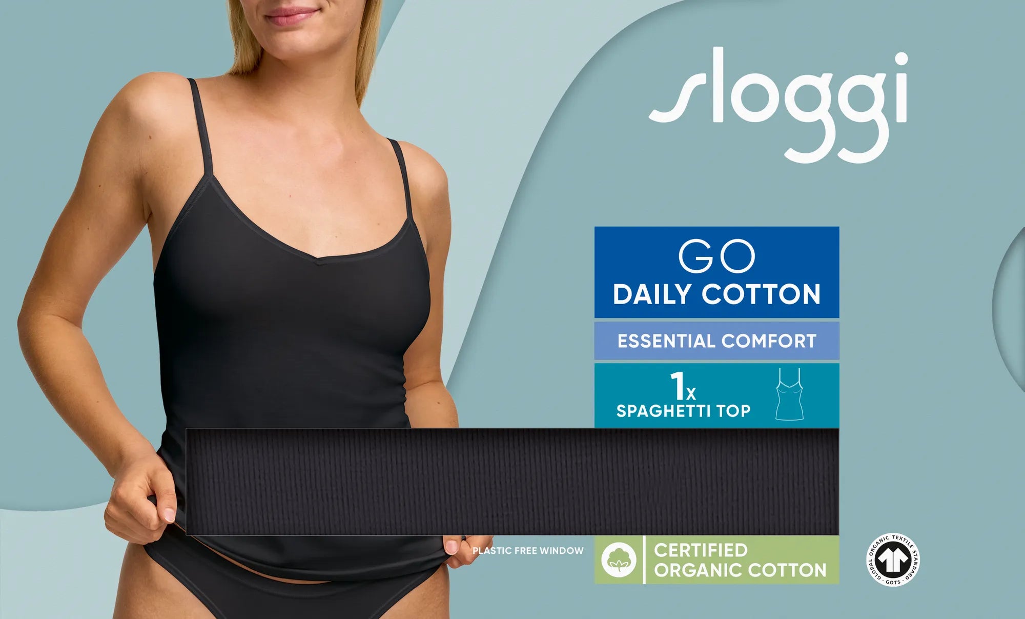 Sloggi Canottiera GO Daily Cotton Spaghetti Top 10224697 2506S13
