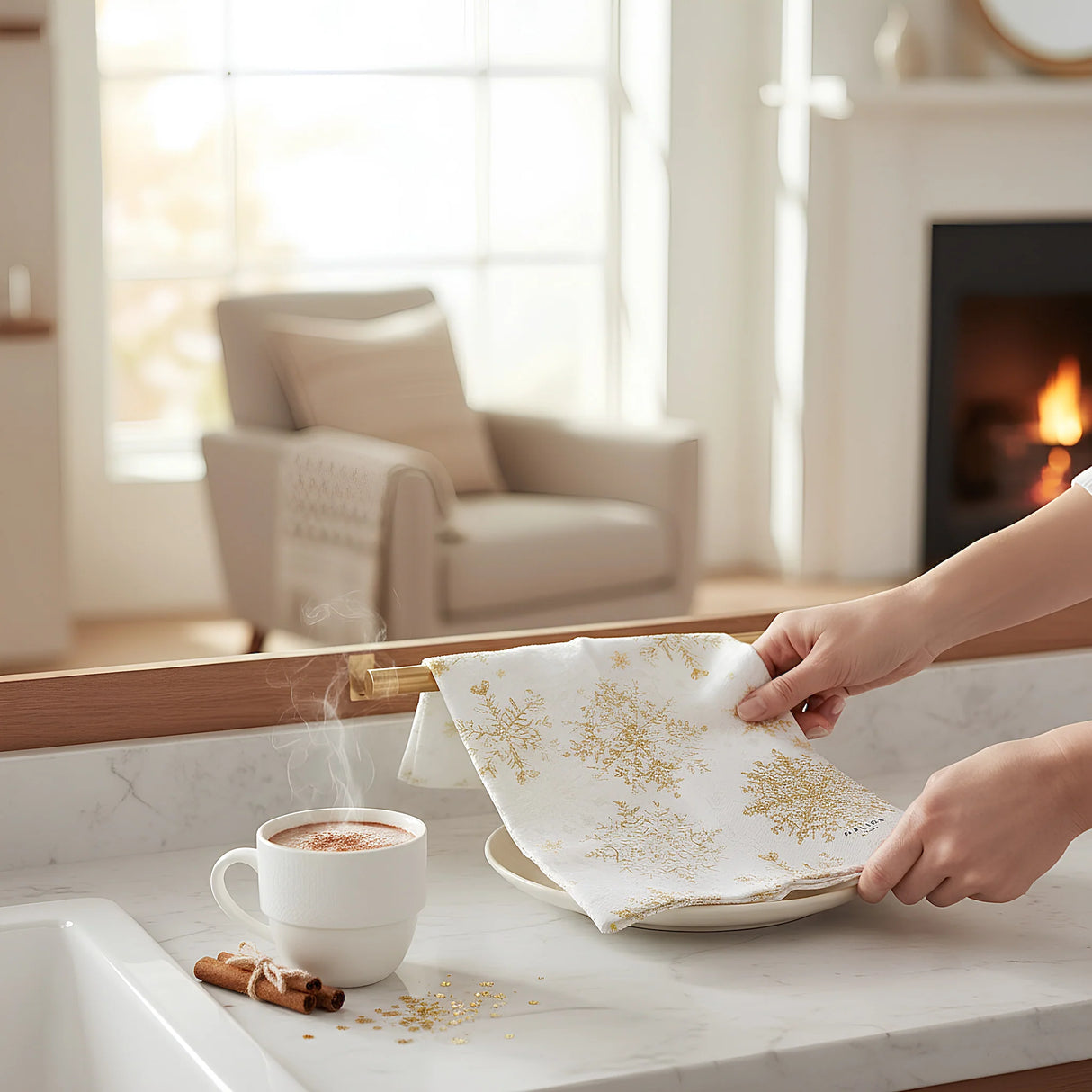 Maison Sucrèe Set di 2 Strofinacci Natalizi in cotone Art. Profumi 2511S18