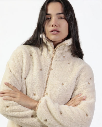 Admas Vestaglia Corta da donna invernale in pile shearling con cerniera 67305 2511S29