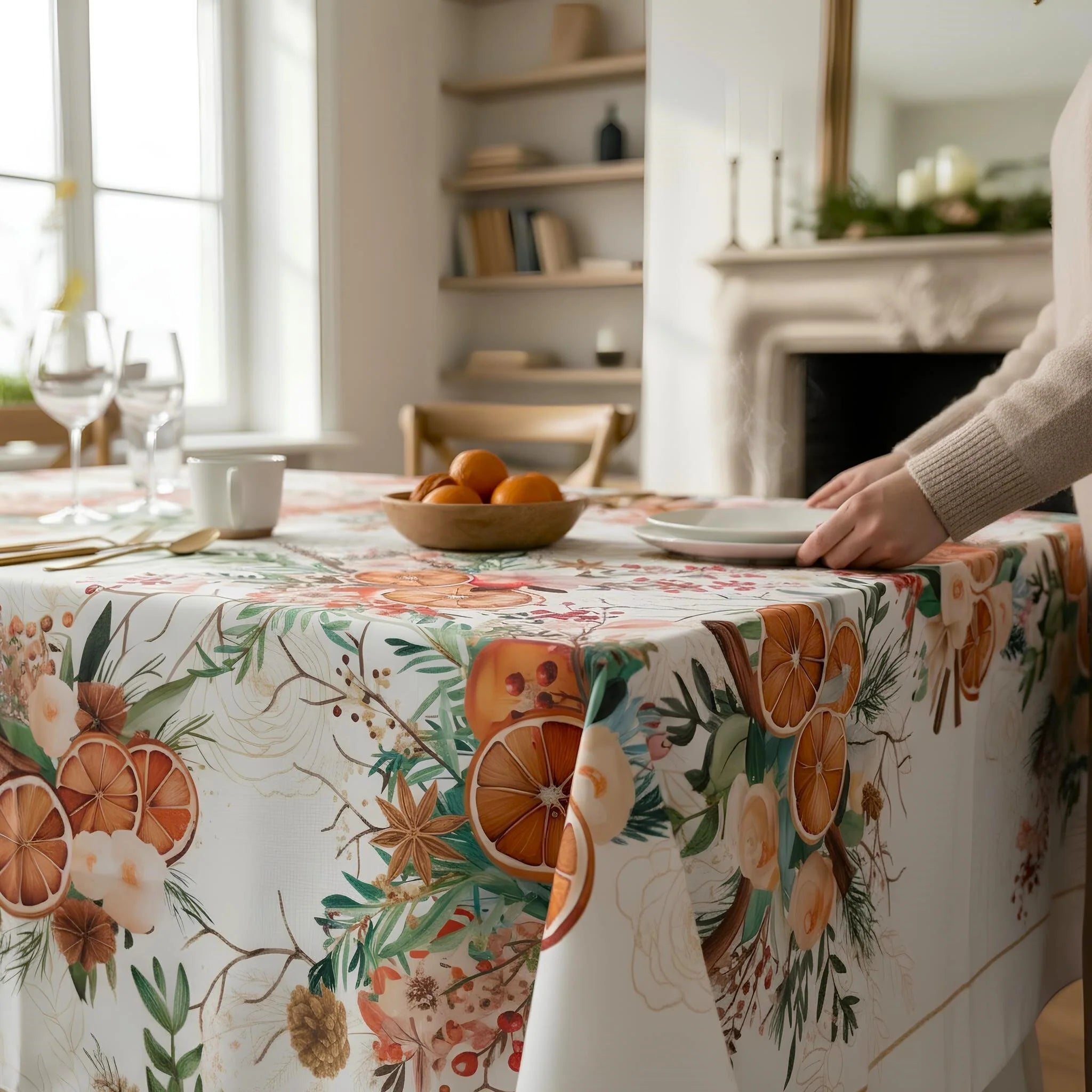 Maison Sucrèe Tovaglia Arancia e Cannella tessuto Korin - Varie Dimensioni