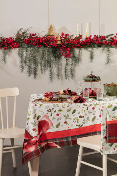 Riviera Tovaglia e Runner Natalizia in Twill Antimacchia Noel - Varie Dimensioni 2411S