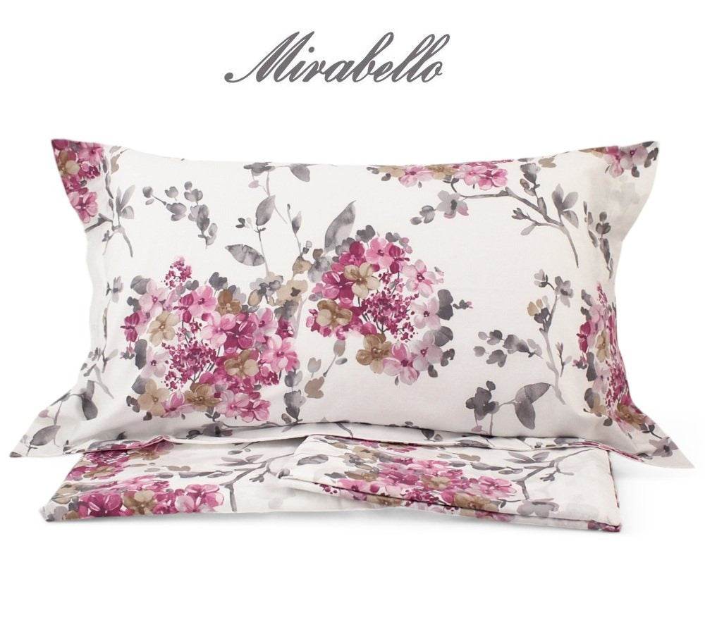 Mirabello Completo Lenzuola Copriletto in Percalle di Cotone Matrimoniale Hydra S100