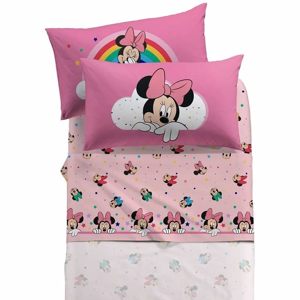 Caleffi Disney Completo Lenzuola per Letto Singolo Minnie Rainbow 1012172 S40