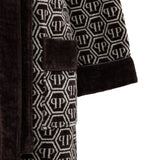 Philipp Plein Accappatoio con Cappuccio Pattern Moderno in Spugna