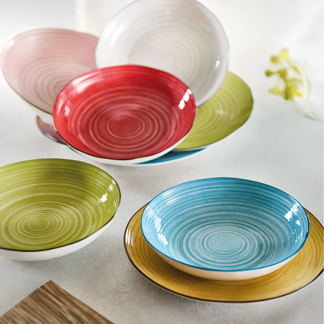 Maison Sucrée Servizio Piatti 19 Pezzi in Porcellana Colorati Daily 2512S145