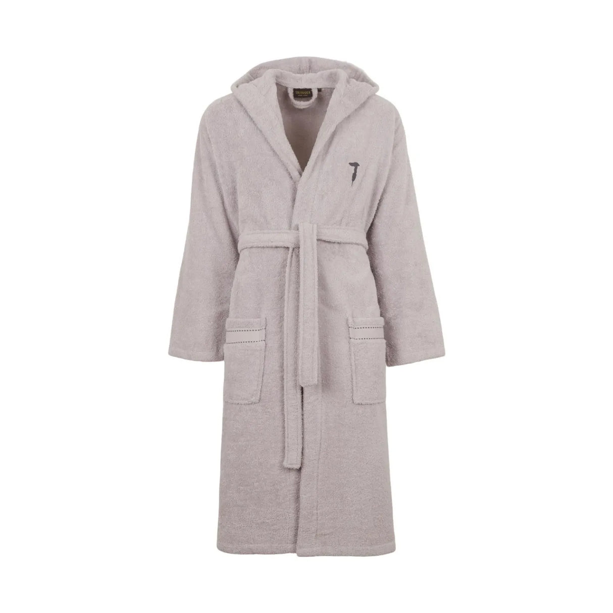 Trussardi Home Accappatoio con Cappuccio in Puro Cotone Ribbon S100