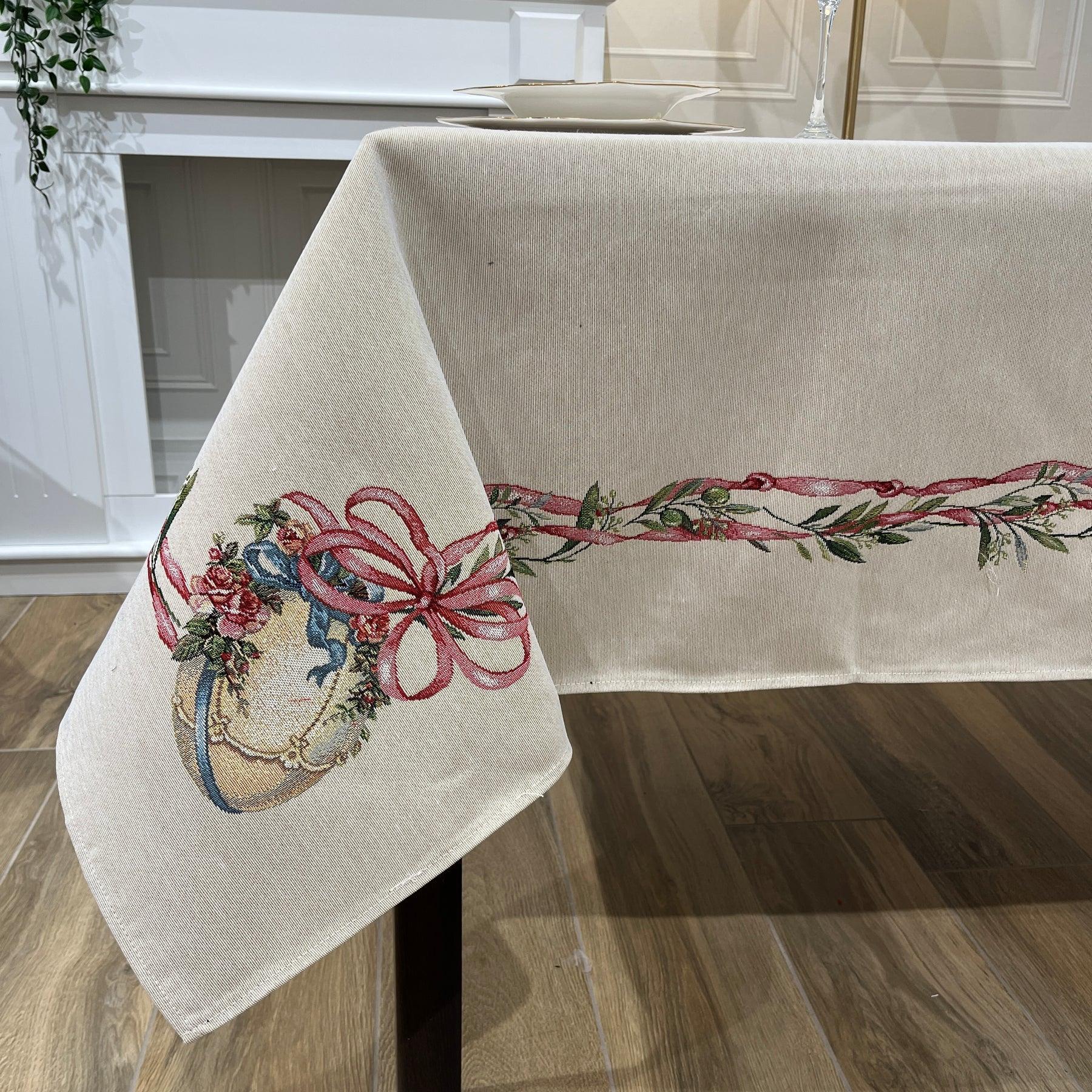 Tovaglia in Gobelin di Cotone Nastrino - Dimensioni Varie - Passarelli Biancheria