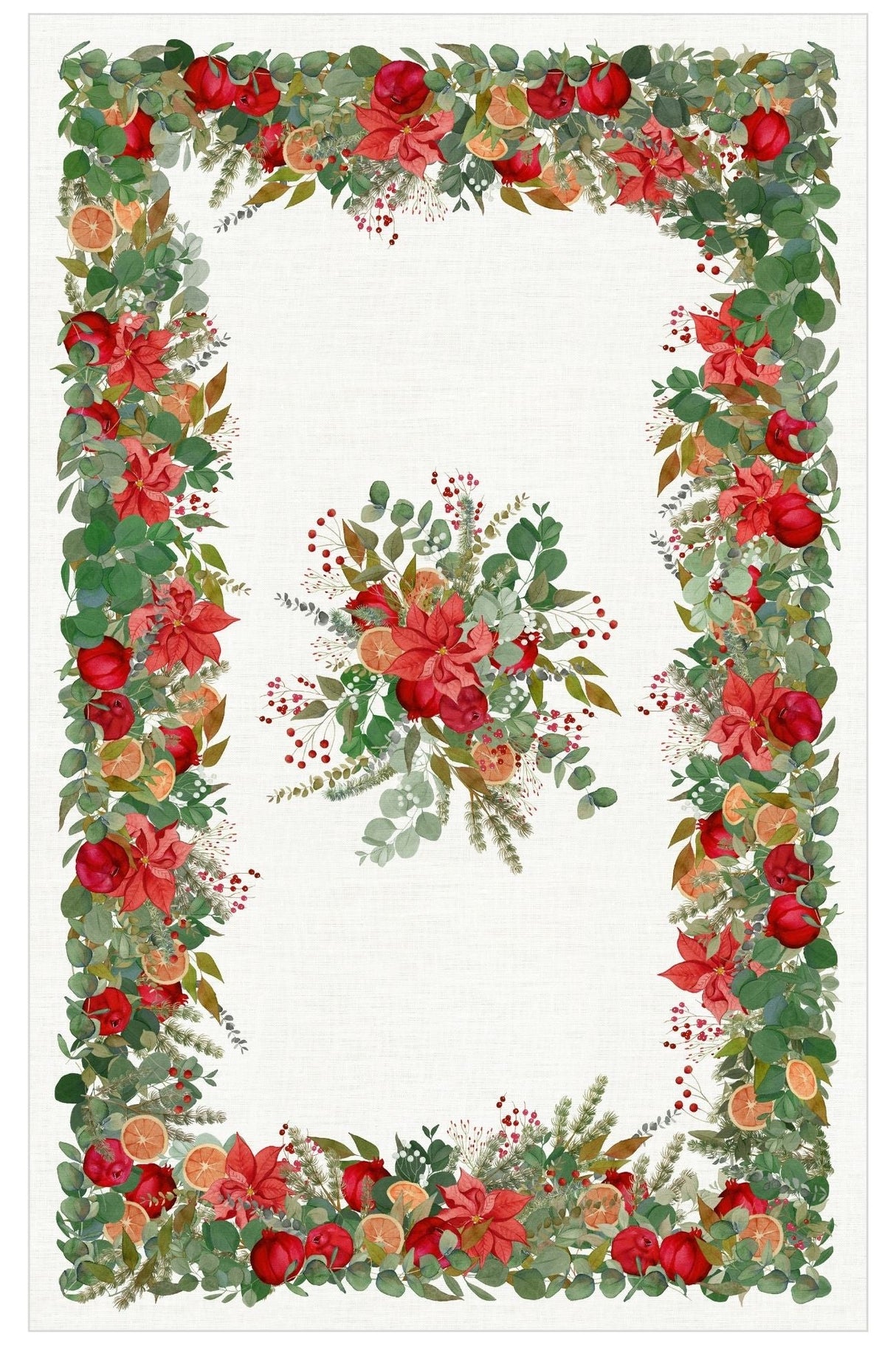 Tessitura Toscana Telerie Tovaglia Natalizia Garland Glee