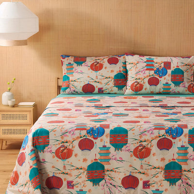 Bassetti Completo Lenzuola Singole in Cotone Kyoto 2504S44