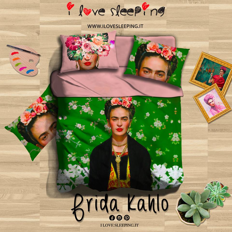 I Love Sleeping Completo lenzuola copriletto Matrimoniale FRIDA KAHLO 2502B80