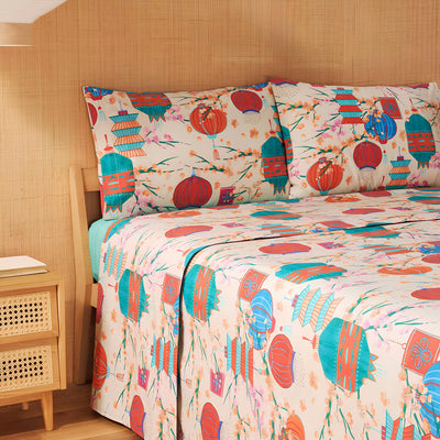 Bassetti Completo Lenzuola Singole in Cotone Kyoto 2504S44