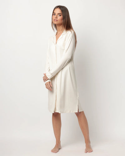 Admas Camicia da notte invernale Donna in Caldo cotone aperta 61440 2510S22