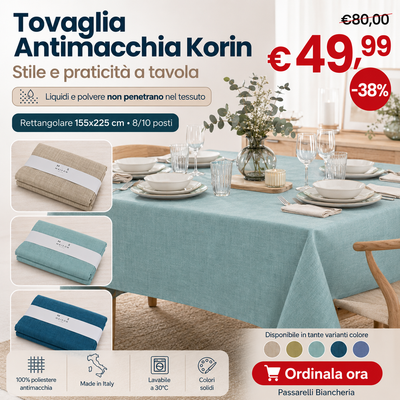 Maison Sucrée Tovaglia Antimacchia Tinta Unita Korin - Varie Dimensioni