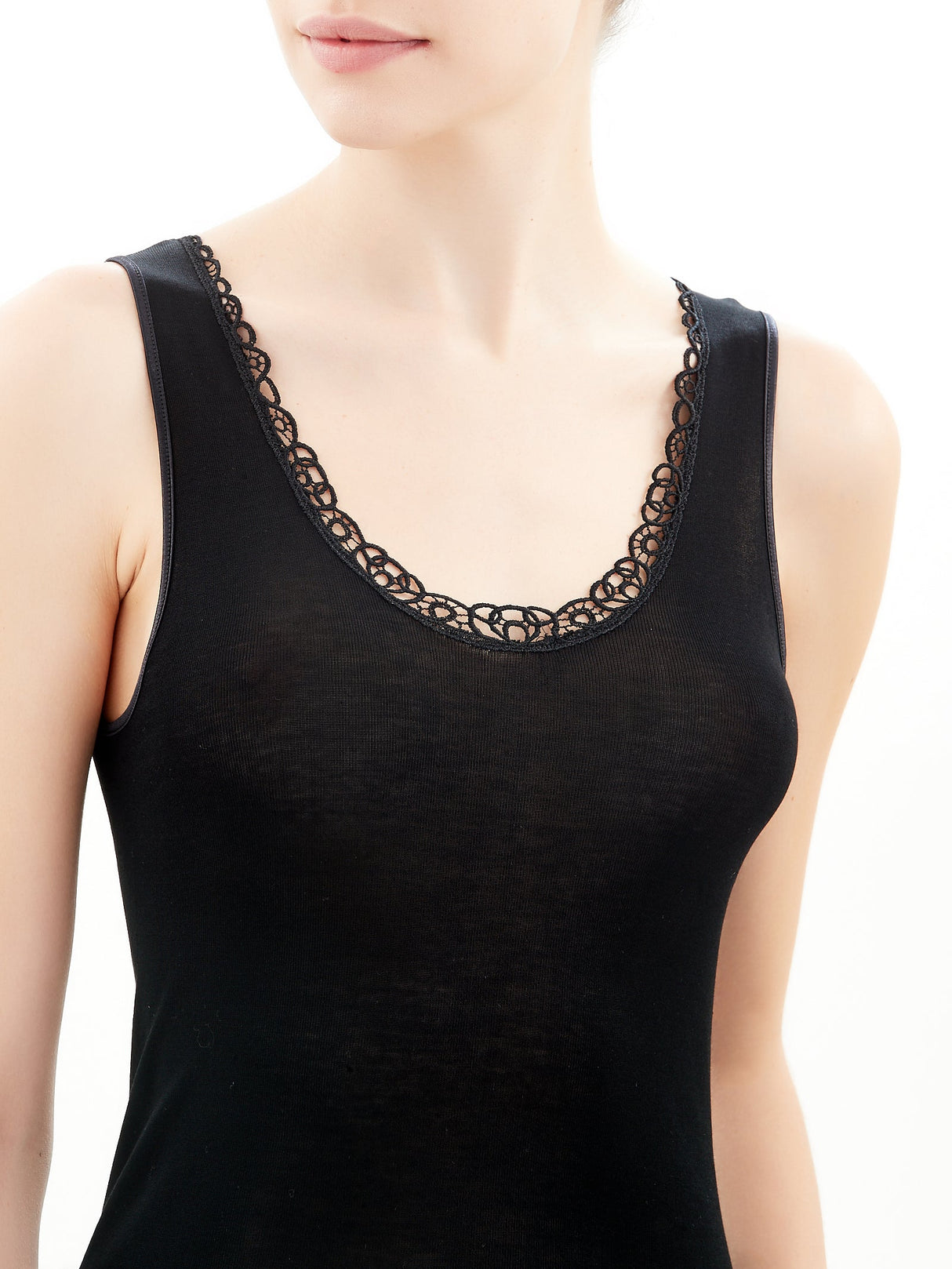 Ragno Damen Unterwäsche Tank Wide Shoulder in Lisle Thread 701122 S23