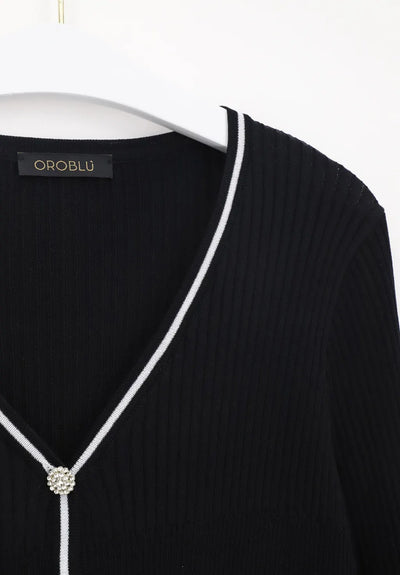 Oroblu Cardigan in Viscosa a Costine Glamour Rib VOBT67636 S74