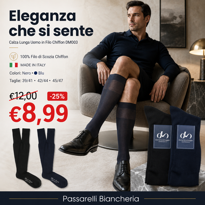 Domenico Maggio Calza Lunga da Uomo in Filo Chiffon DM003