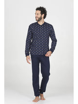 Alpina Pigiama Invernale Serafino in interlock di puro cotone AAL439 2510S70