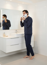 Alpina Pigiama Invernale Serafino in interlock di puro cotone AAL439 2510S70