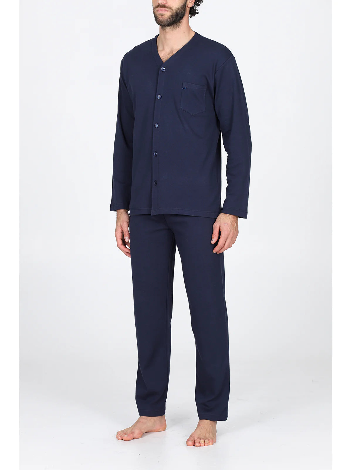 Alpina Pigiama Invernale Cardigan in interlock di puro cotone AAL743 2512S76