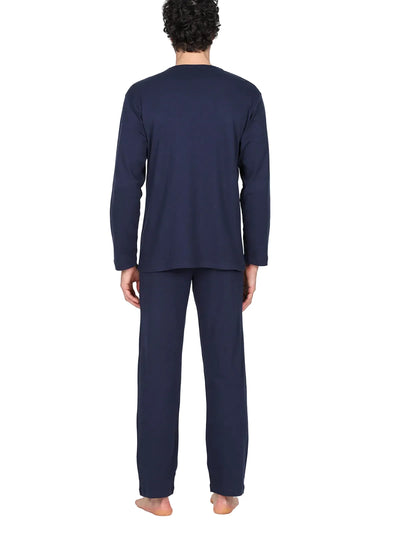 Alpina Uomo Pigiama Invernale Cardigan in interlock di puro cotone AAL743 2512S76