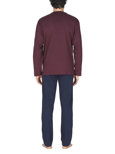 Alpina Uomo Pigiama Invernale Cardigan in interlock di puro cotone AAL743 2512S76