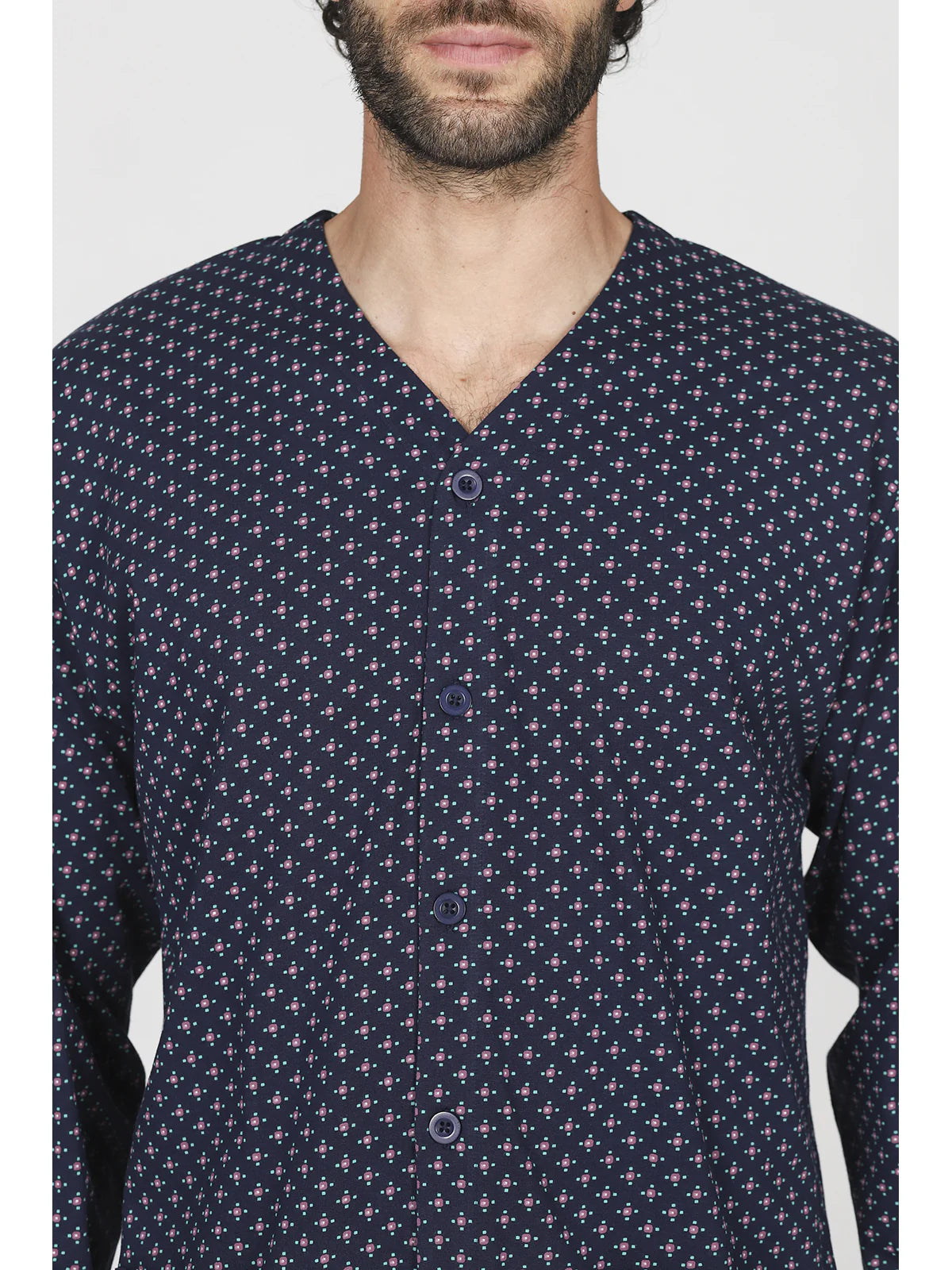 Alpina Pigiama Cardigan Cotone Leggero da Uomo AAL780-537 2604S64