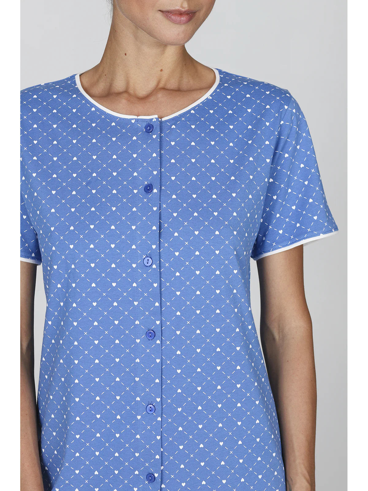 Alpina Donna Pigiama Capri Aperto Maniche Corte AEC431 2604S60