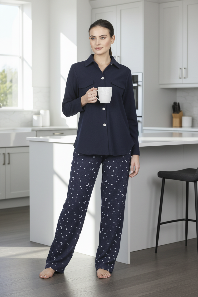 Alpina Donna Pigiama Invernale Aperto da Donna AEL442 Filippa 2510S80