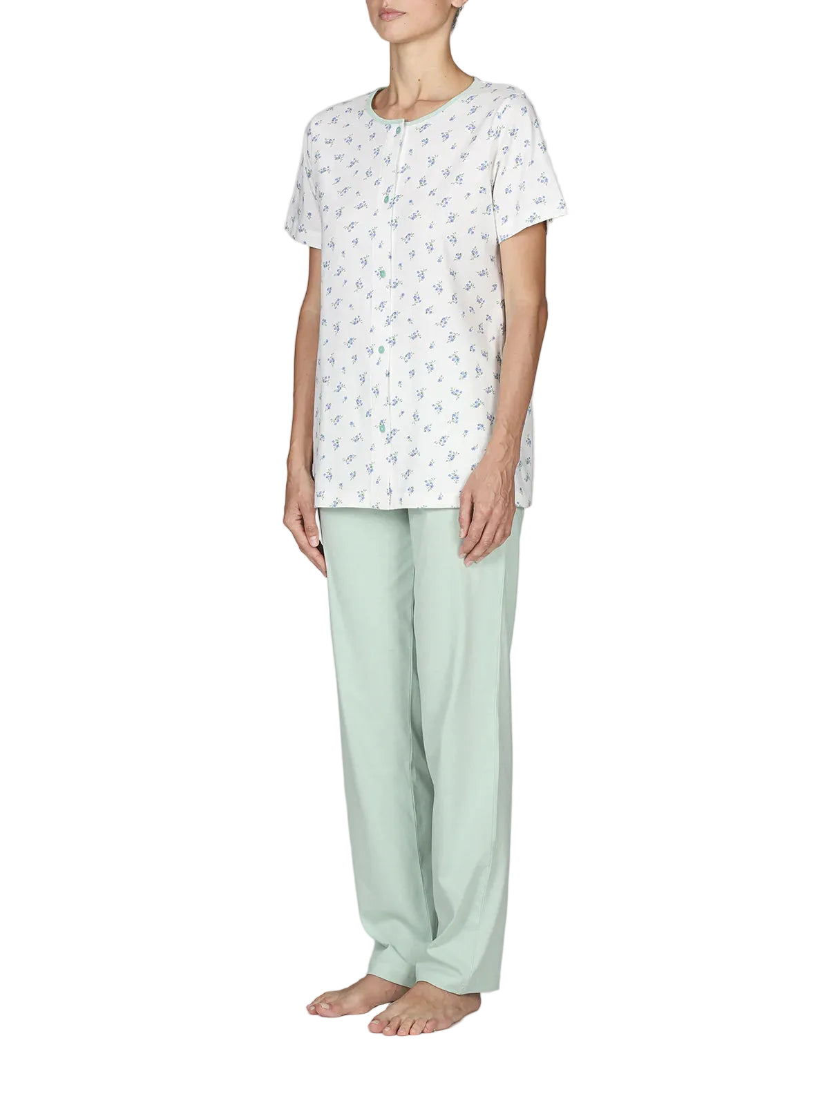 Alpina Donna Pigiama Maniche Corte Leggero Aperto da Donna AEL487