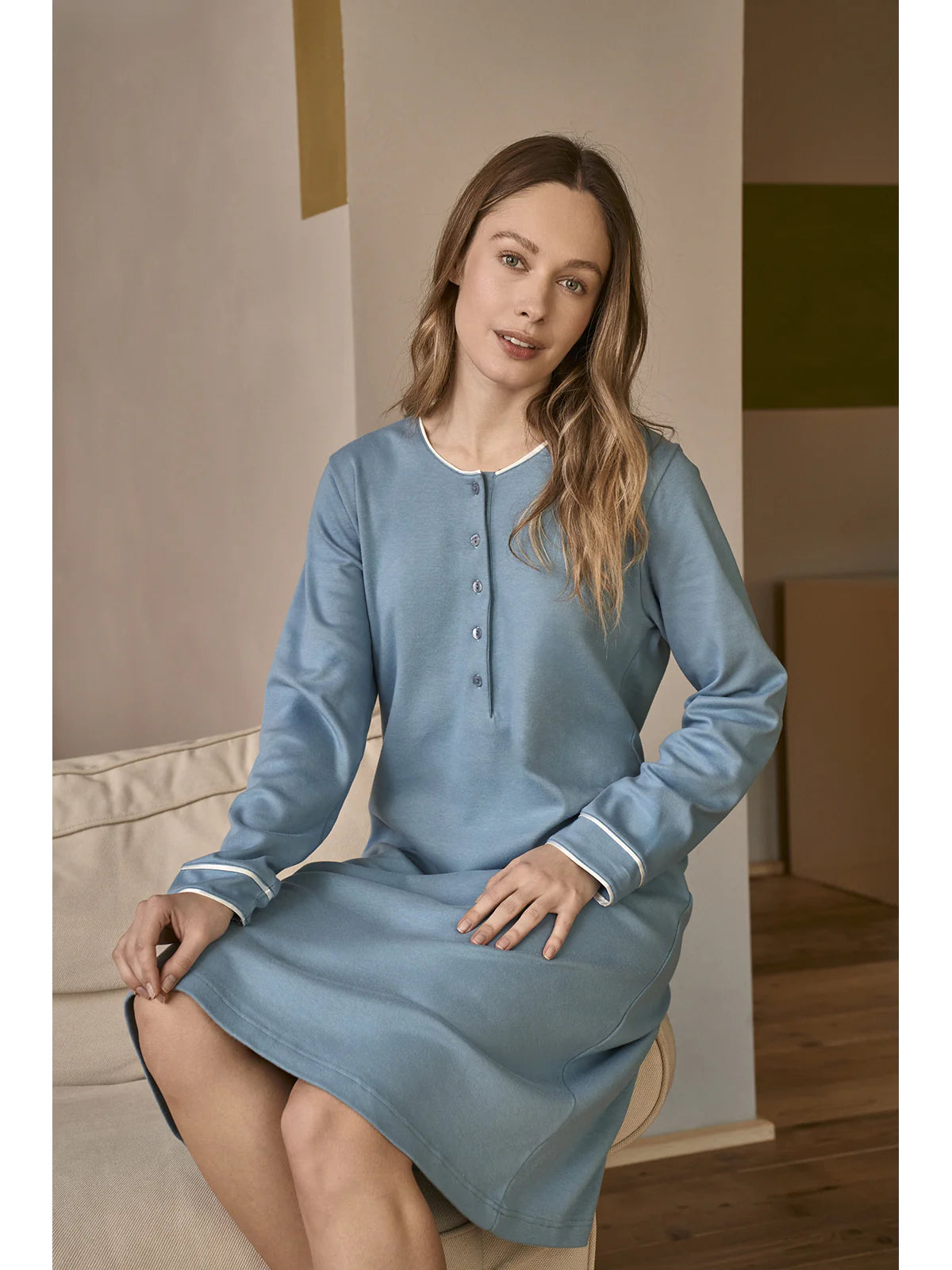 Alpina Donna Camicia da Notte Invernale in Caldo Cotone Fanny AFL315 2511S52