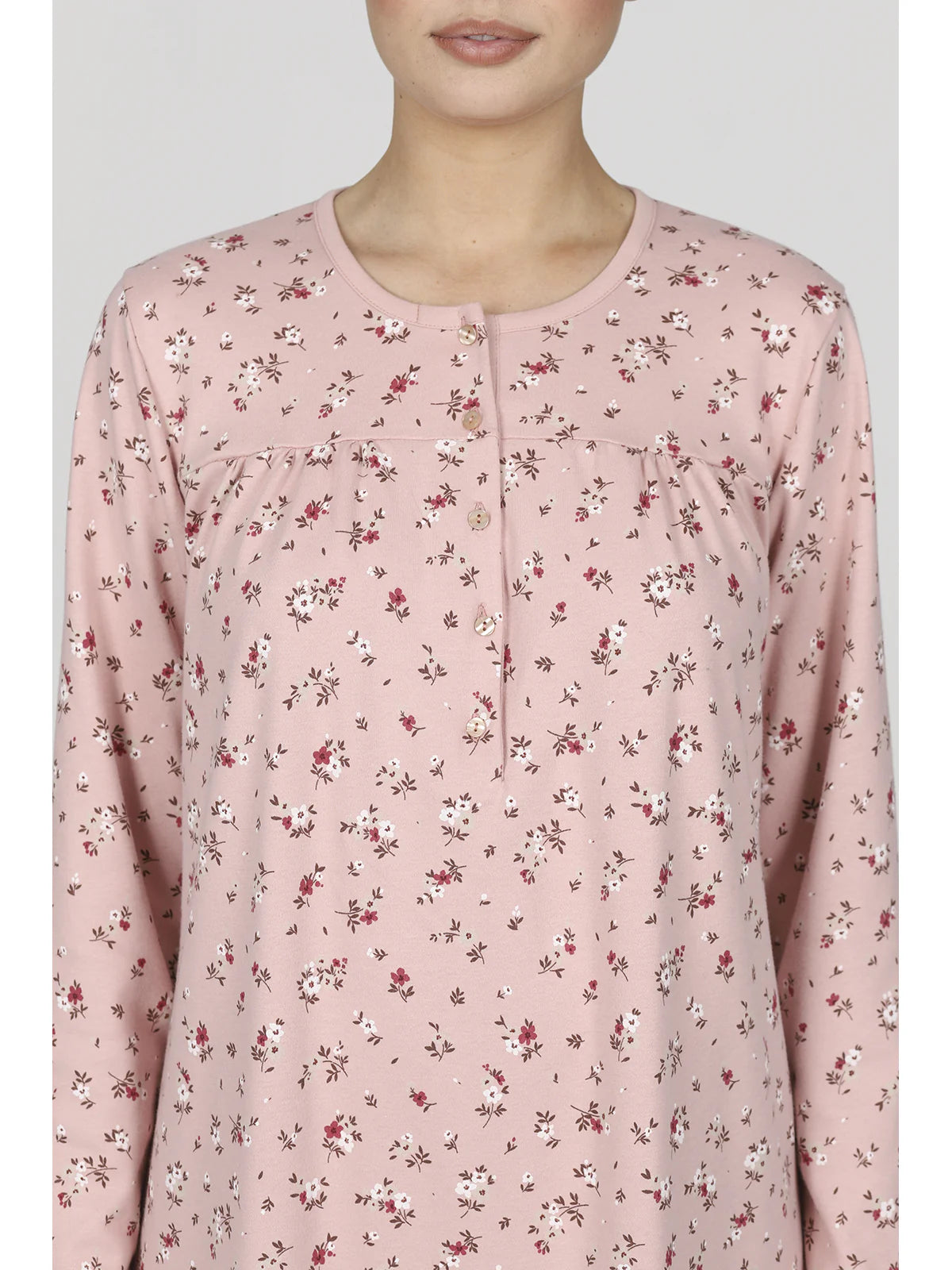 Alpina Donna Camicia da Notte Invernale in Caldo Cotone Fausta AFL317 2511S40