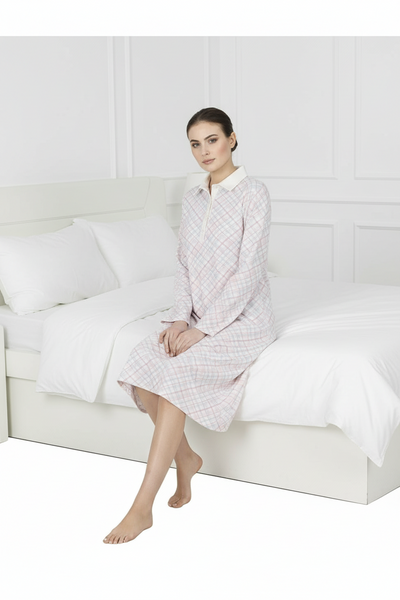 Alpina Donna Camicia da Notte Invernale in Caldo Cotone Fedora AFL319 2512S60