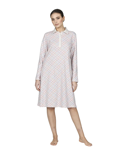 Alpina Donna Camicia da Notte Invernale in Caldo Cotone Fedora AFL319 2512S60