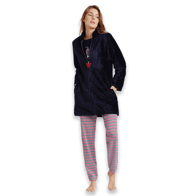 Admas Disney Vestaglia Invernale da Donna in Pile Abbottonata 67010 S34 - Passarelli Biancheria