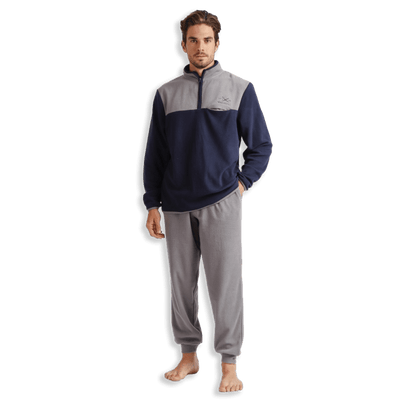 Admas Pigiama Invernale collo Alto con Zip in Pile da Uomo 60459 S27 - Passarelli Biancheria