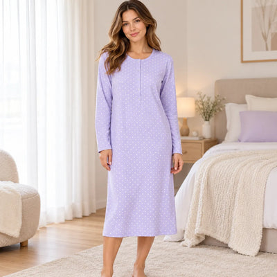 Alpina Donna Camicia da Notte Invernale in Caldo Cotone Brooke AFL924