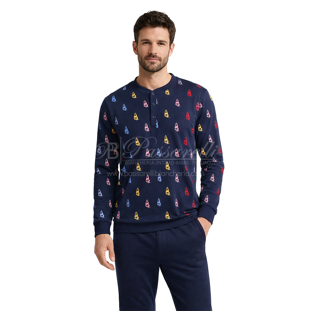 Alpina Pigiama Cotone Leggero da Uomo 294 Surf 2508S38