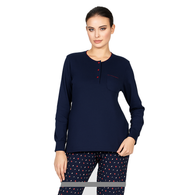 Alpina Donna Pigiama Invernale Caldo Cotone da Donna AEL362 2510S72