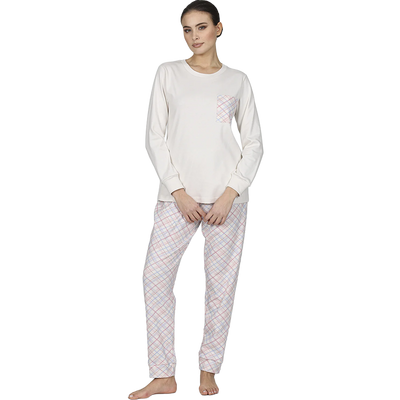 Alpina Donna Pigiama Invernale in Caldo Cotone da Donna Fedora AEL345 2511S72