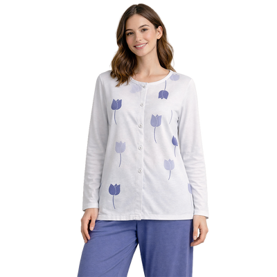 Amica Pigiama da Donna Cotone Leggero Aperto Avanti 21A550