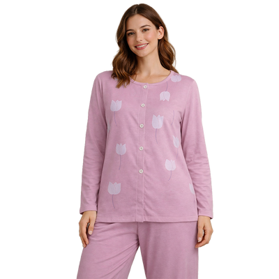Amica Pigiama da Donna Cotone Leggero Aperto Avanti 21A550