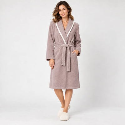 Amica Vestaglia Invernale in Punto Milano collo Sciallato da Donna A478