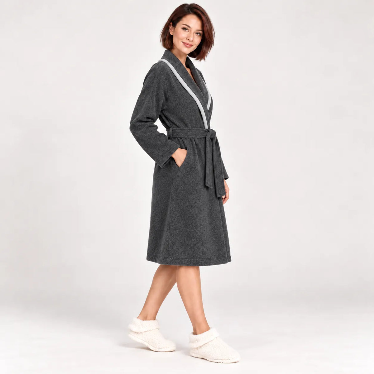 Amica Vestaglia Invernale in Punto Milano collo Sciallato da Donna A478