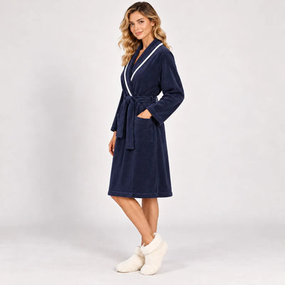 Amica Vestaglia Invernale in Punto Milano collo Sciallato da Donna A478