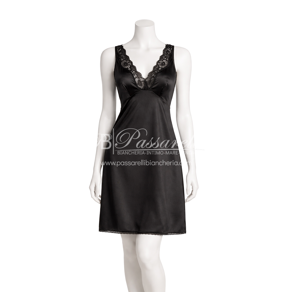 Andra Sottoveste spalla larga con forma seno e inserti in pizzo 2604S18