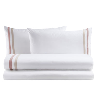 Biancoperla Completo Lenzuola Matrimoniale In Percalle di Cotone Antigua 2601B