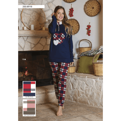 Baci di Notte Pigiama Invernale da Donna in Punto Milano 20110 S35 - Passarelli Biancheria