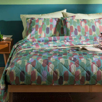 Bassetti Completo Lenzuola Piazza e Mezza con Doppie Federe Ghiacciolo 2011S50